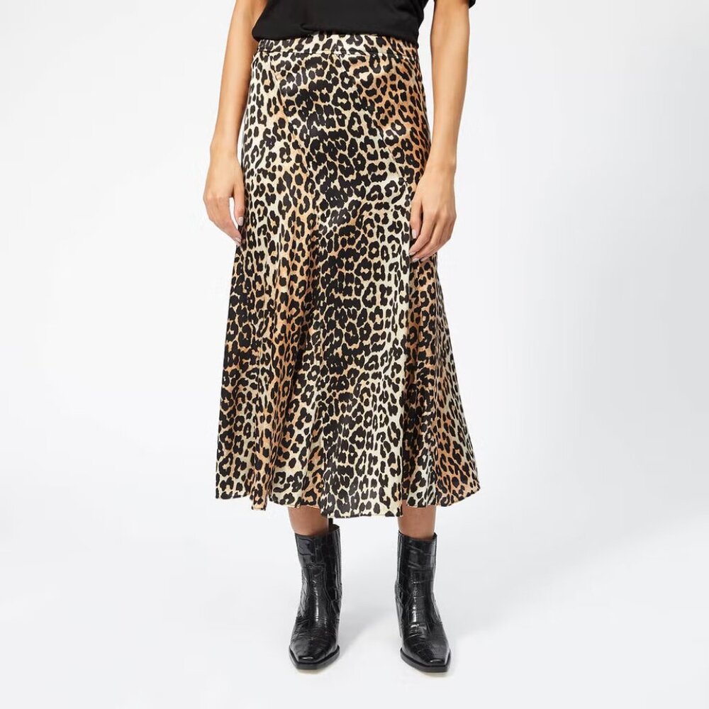 Ganni Women's Blakely Silk Maxi Skirt - Leopard, XS/4, Excellent Condition